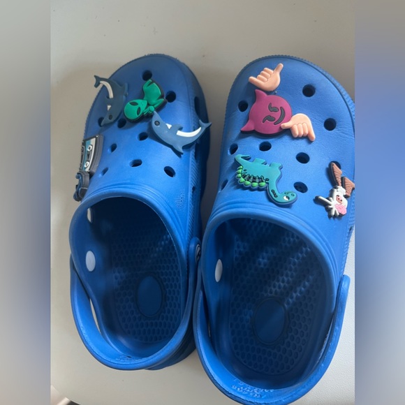 Crocs Crocband Youth Girls Sz 1 Shoes Blue Slip On Slides Comfort Sandal - Picture 2 of 11